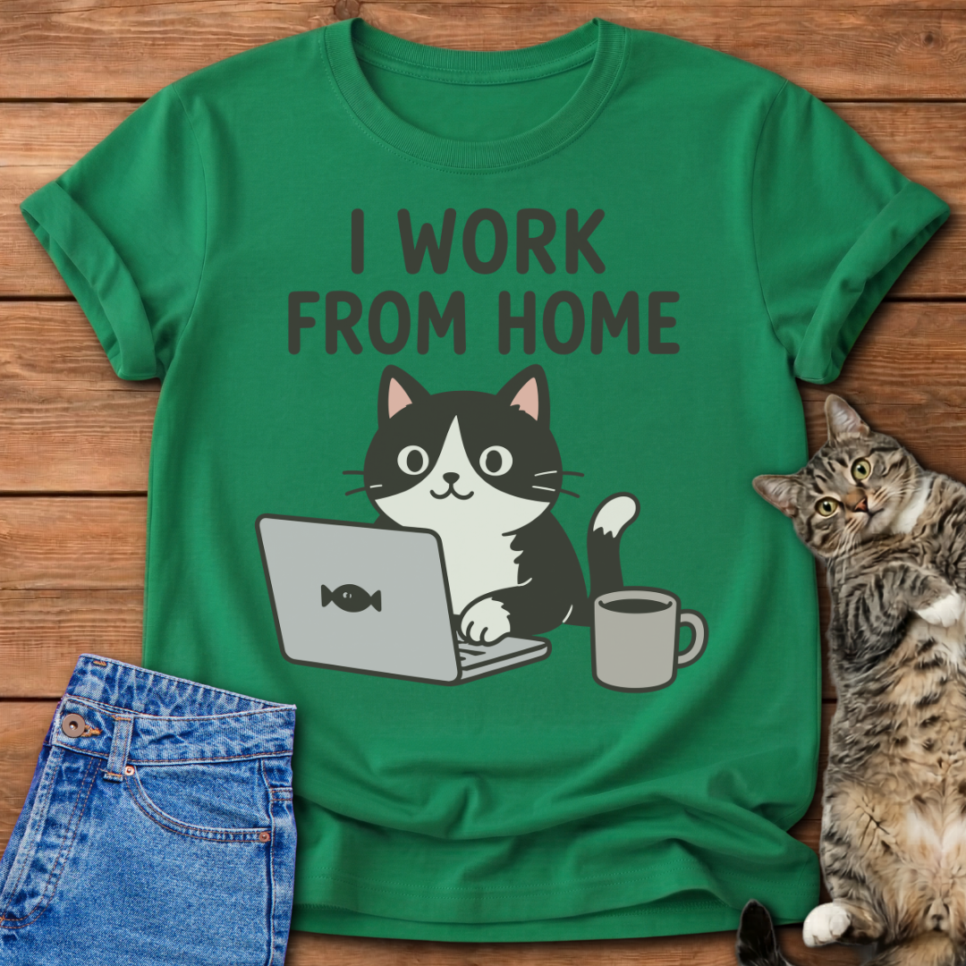 Remote Work Cat T-Shirt