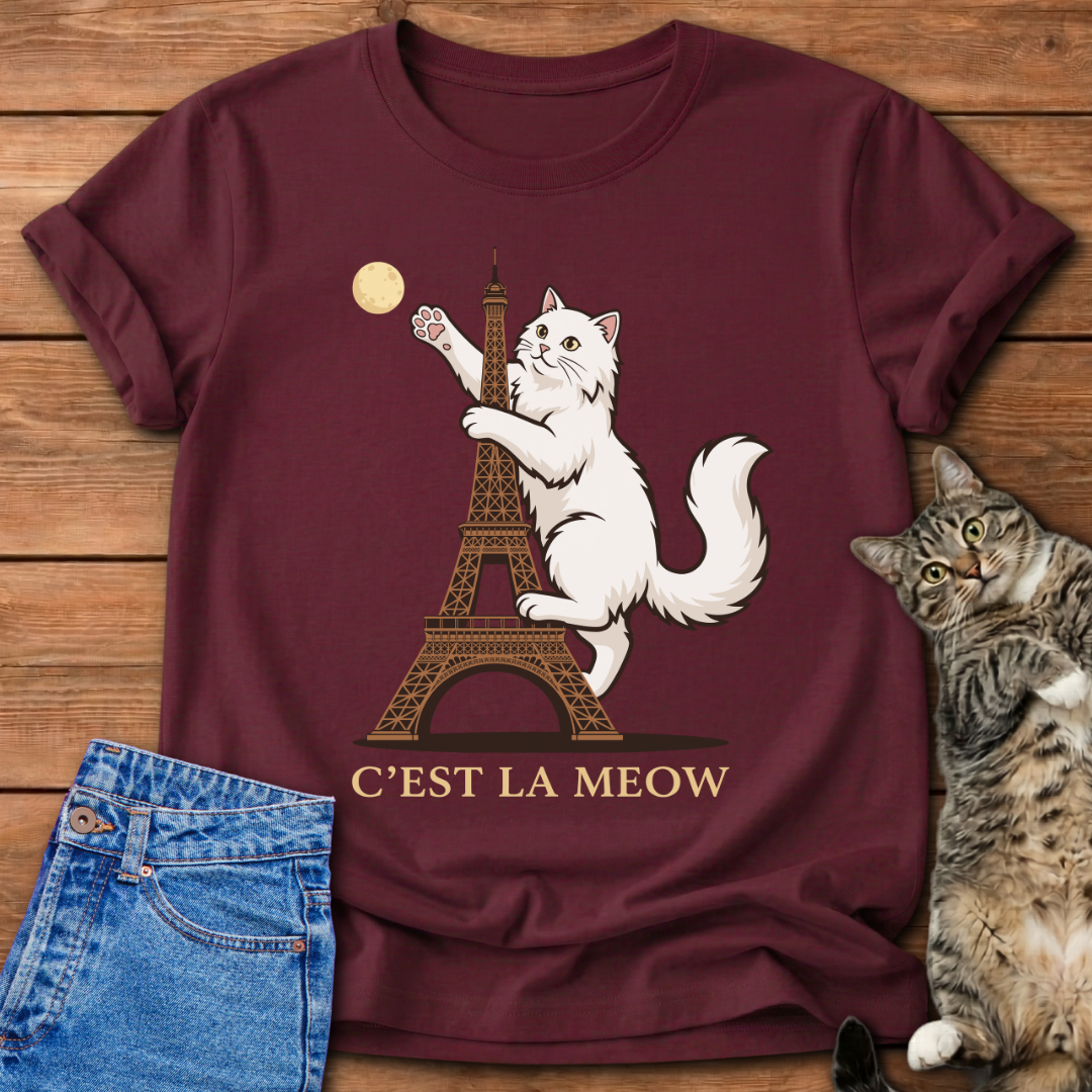Funny Paris Cat T-Shirt