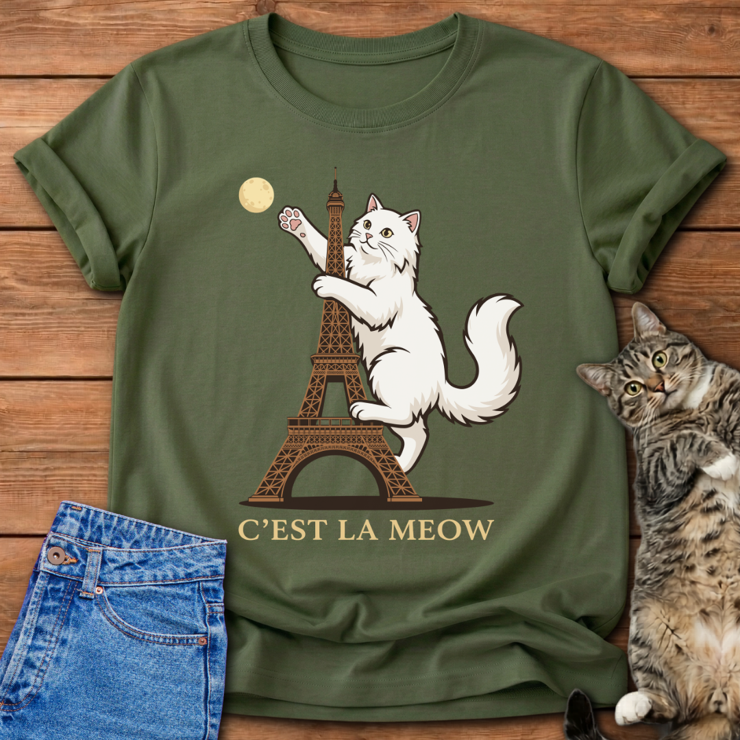 Funny Paris Cat T-Shirt