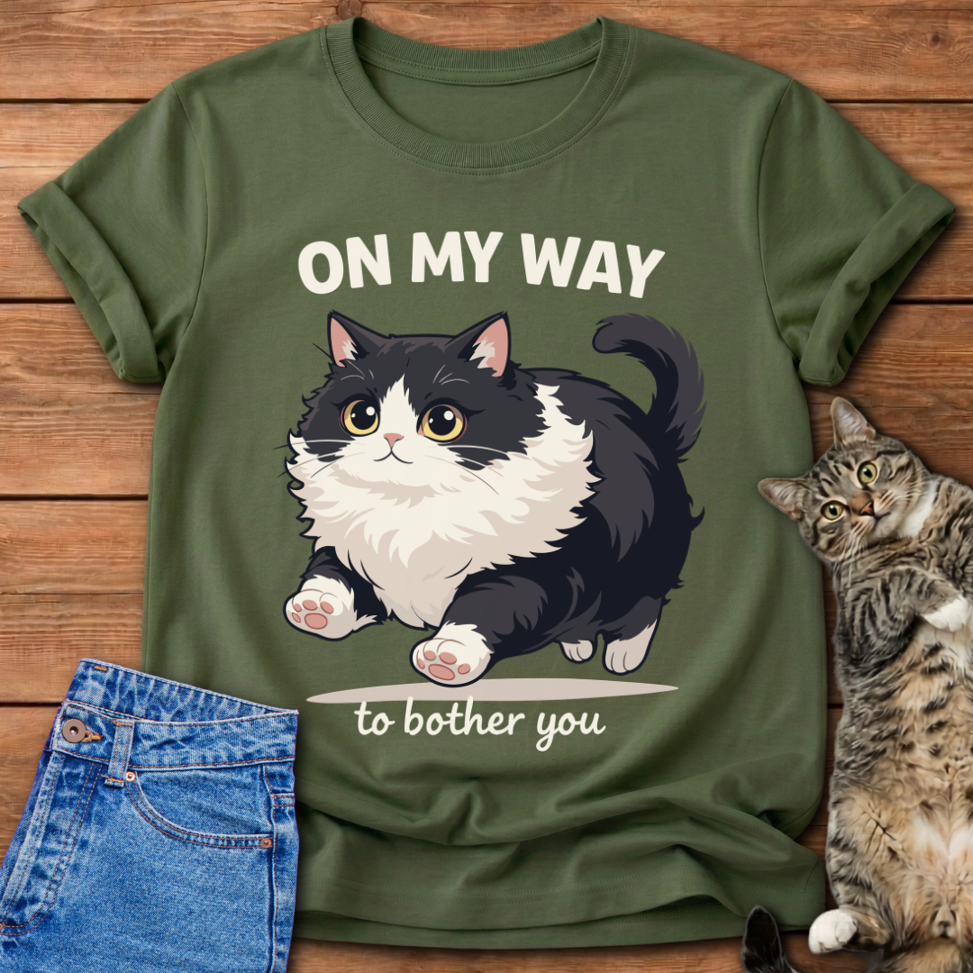On My Way to Bother You Cat T-Shirt