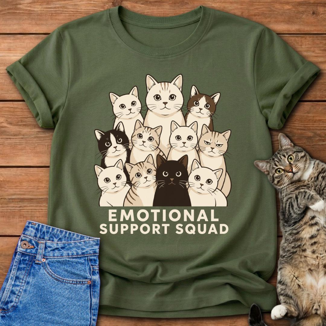 Emotional Support Squad Cat T-Shirt
