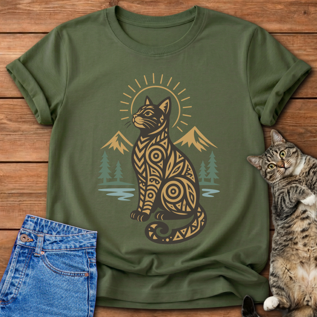 Tribal Cat T-Shirt