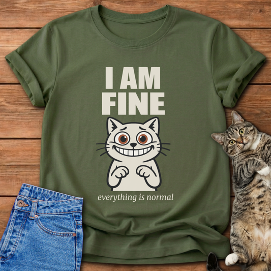 I Am Fine Cat T-Shirt