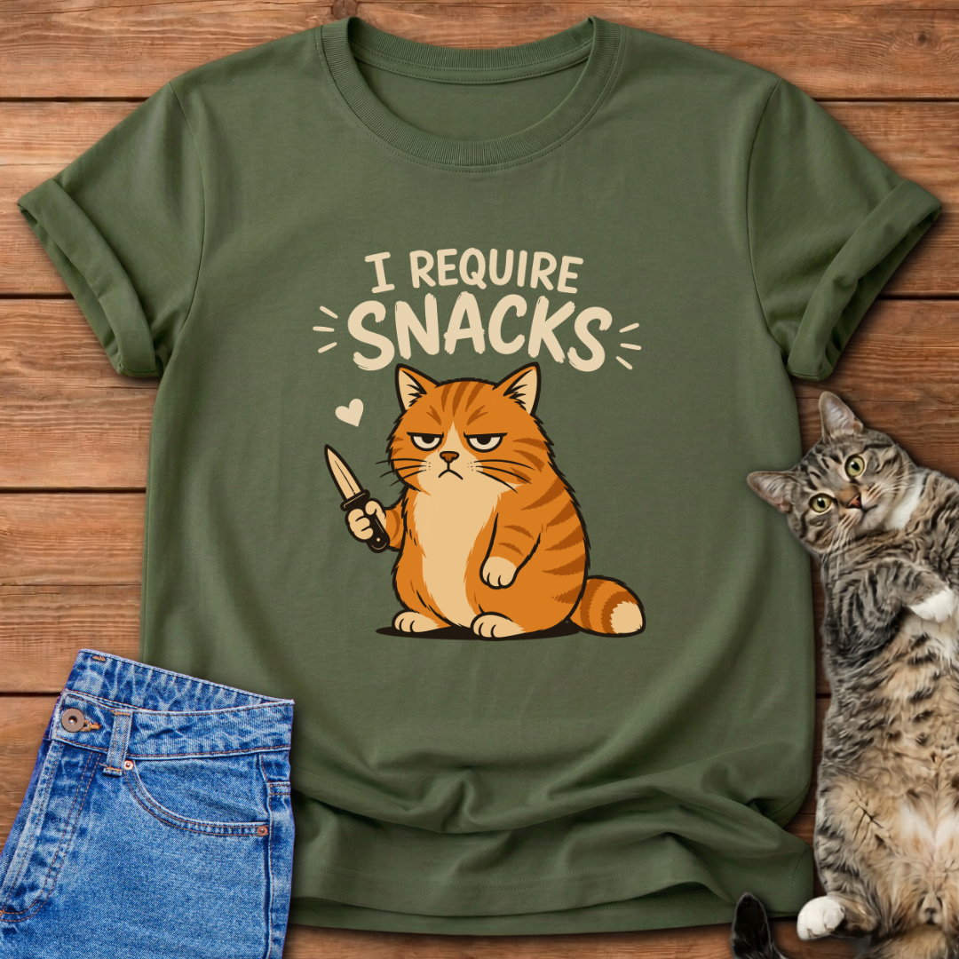 I Require Snacks Cat T-Shirt