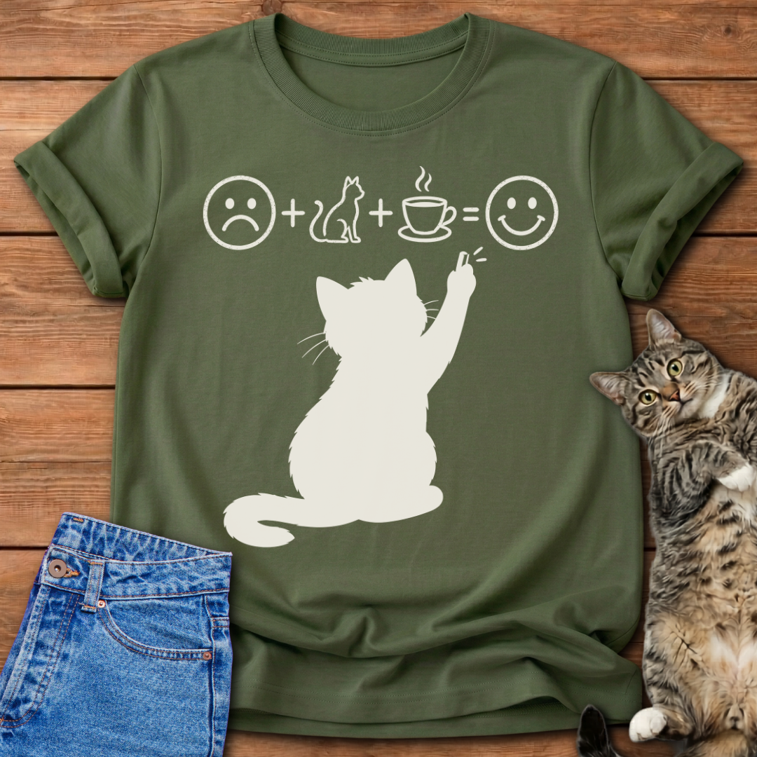 Coffee Cat Math T-Shirt