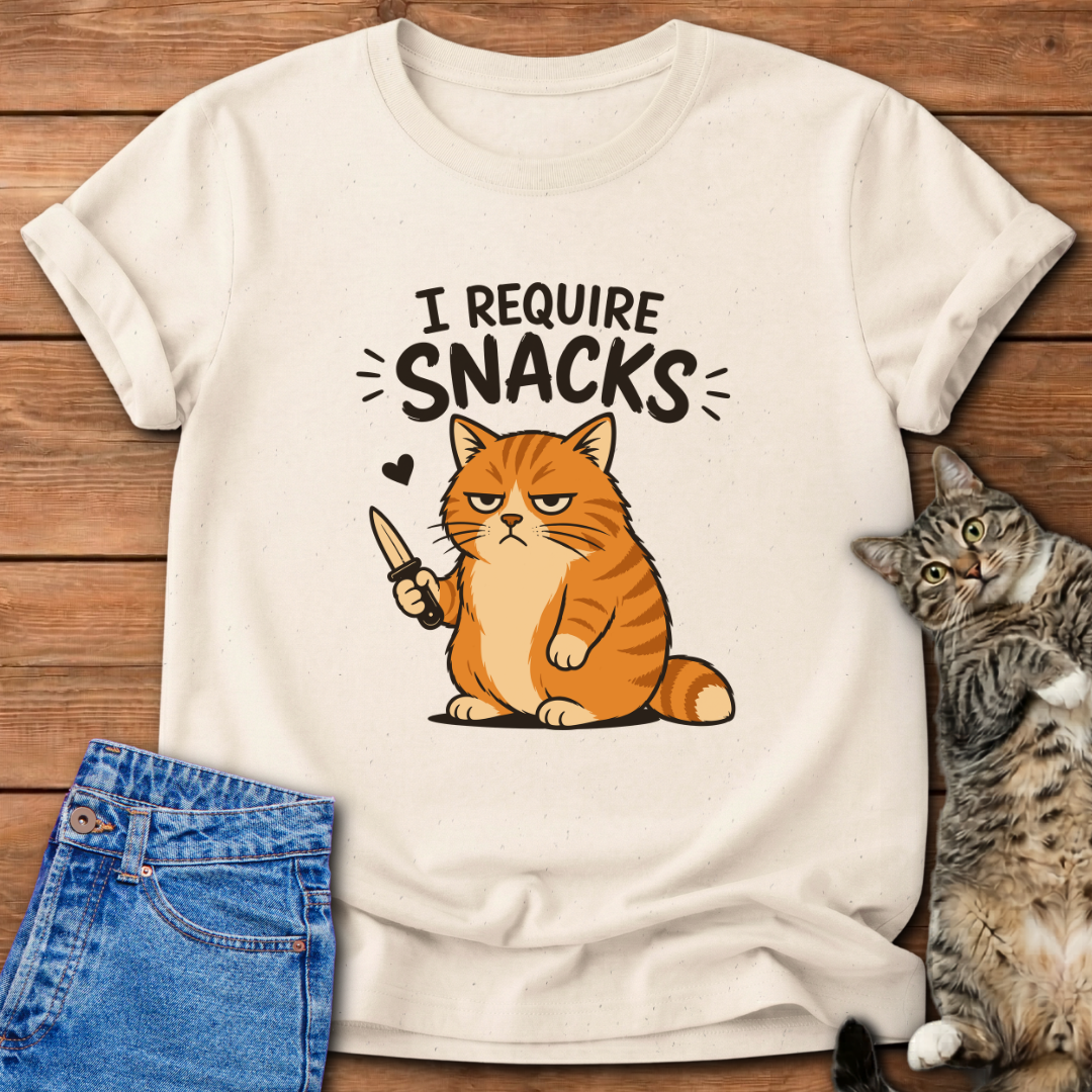 I Require Snacks Cat T-Shirt