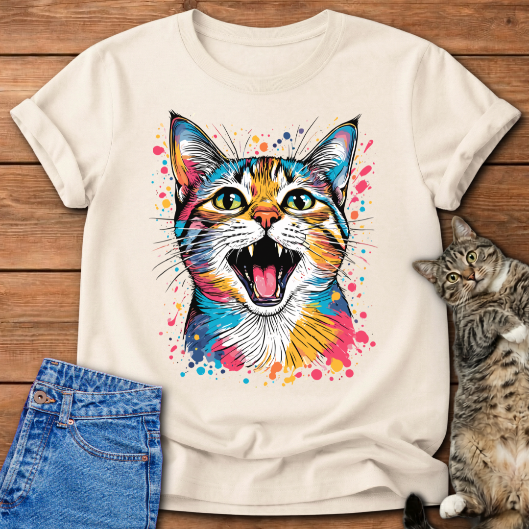 Color Explosion Cat T-Shirt