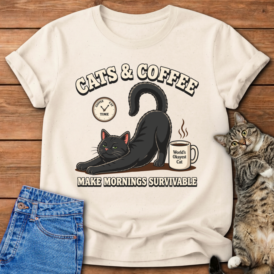 Cats & Coffee Time T-Shirt