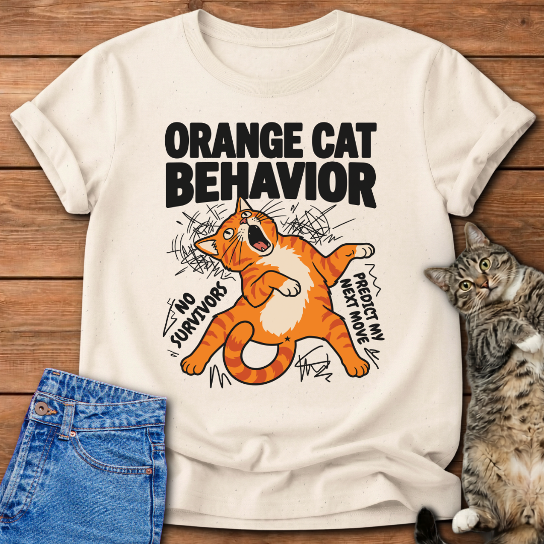 Orange Cat Behavior Chaos Mode T-Shirt