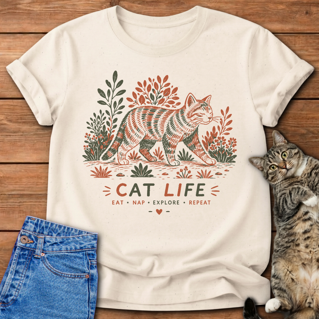 Vintage Cat Life T-Shirt