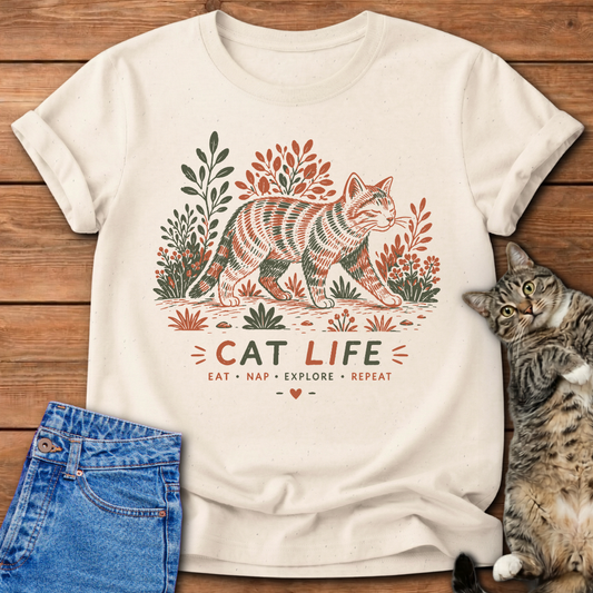 Vintage Cat Life T-Shirt