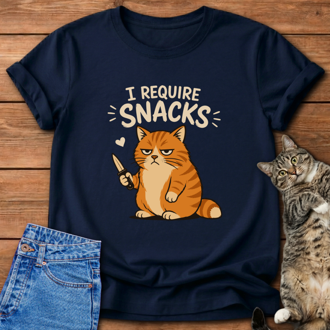 I Require Snacks Cat T-Shirt