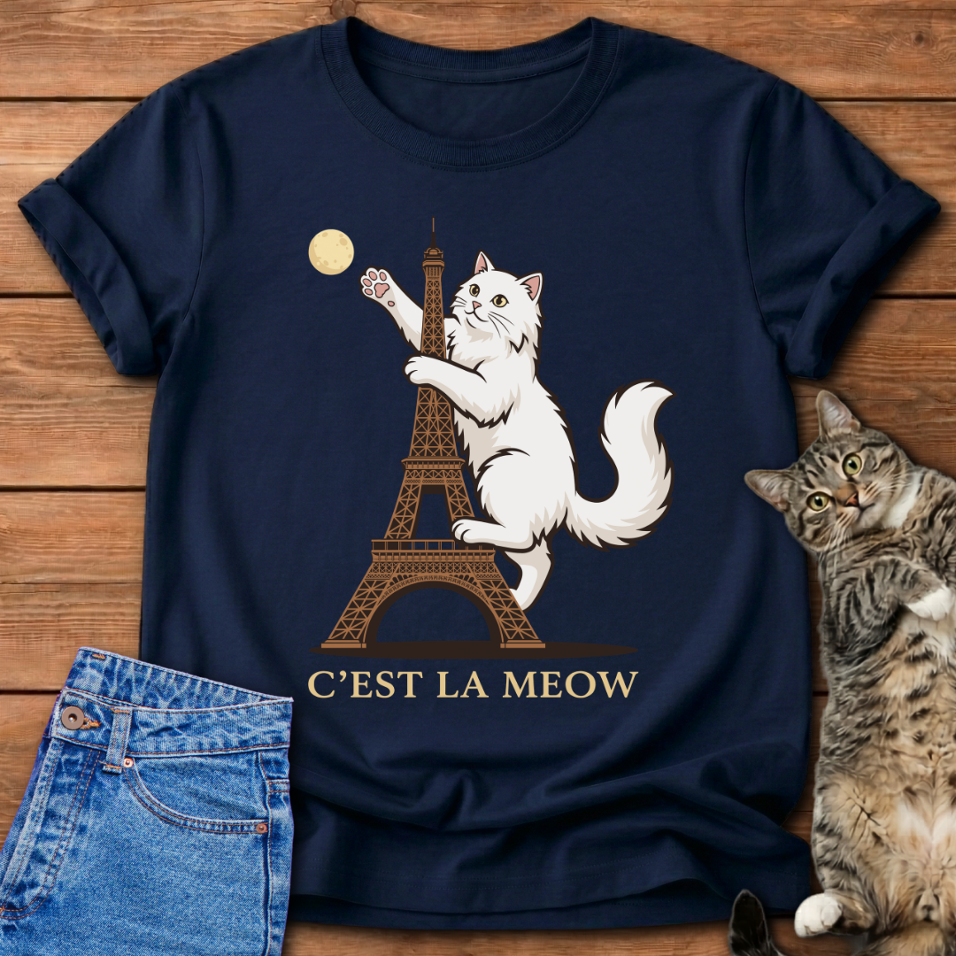 Funny Paris Cat T-Shirt