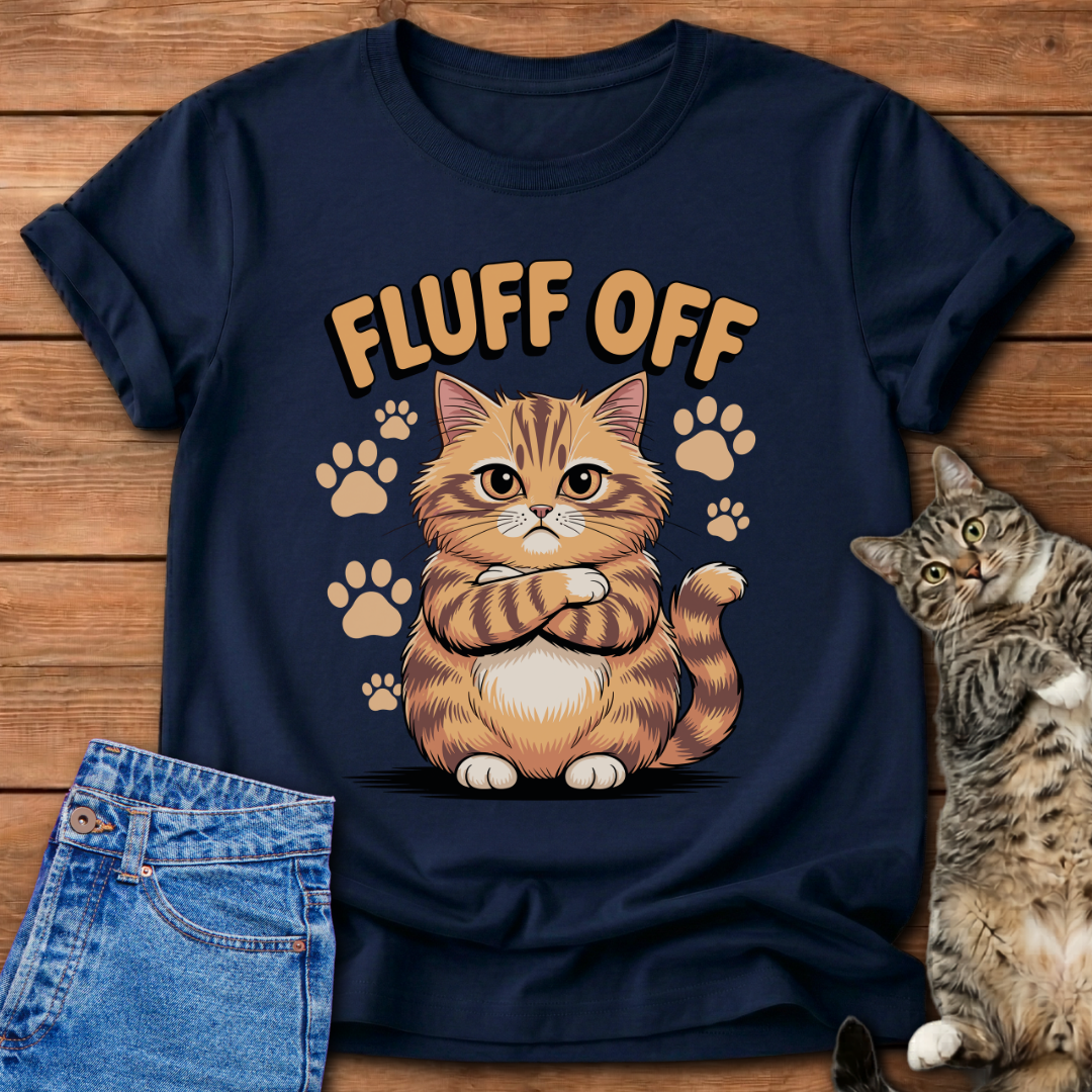 Grumpy Fluff Off Cat T-Shirt