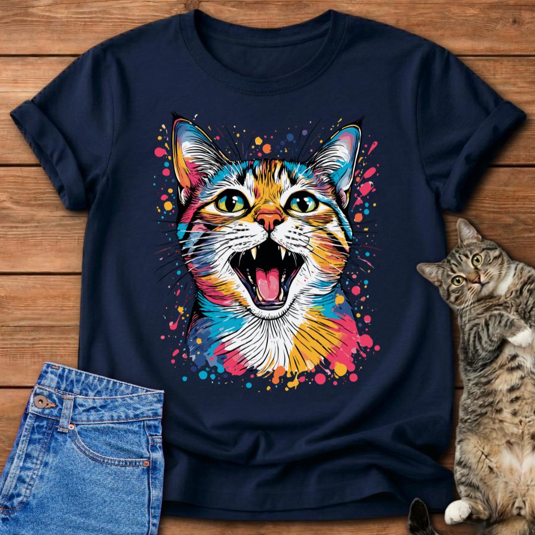 Color Explosion Cat T-Shirt