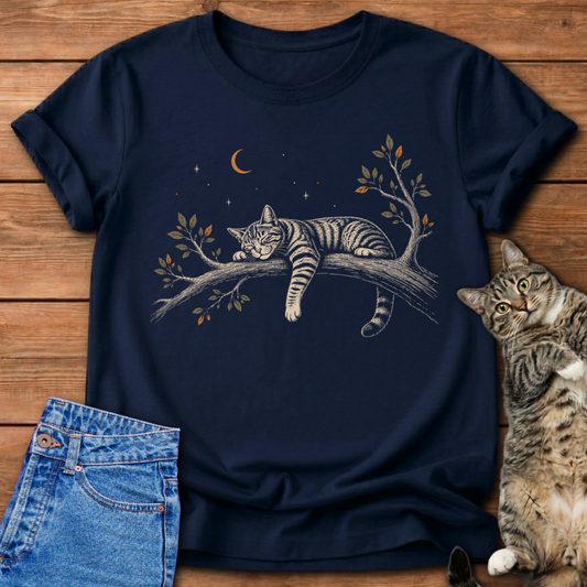 Moonlit Cat Nap T-Shirt