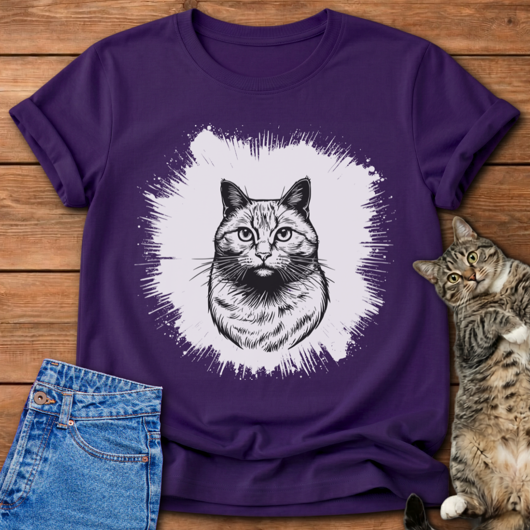 Stoic Cat Portrait T-Shirt