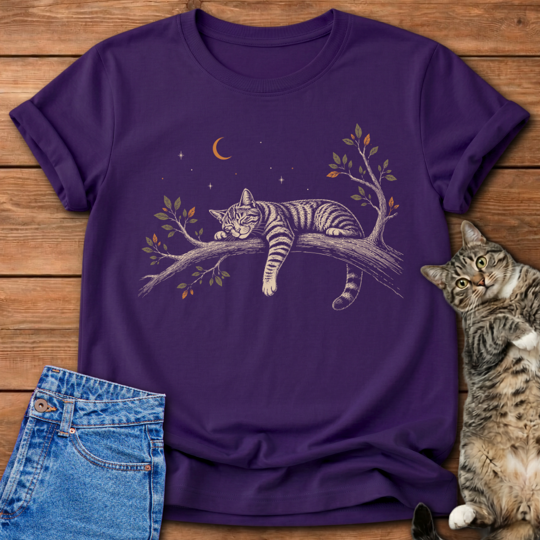 Moonlit Cat Nap T-Shirt