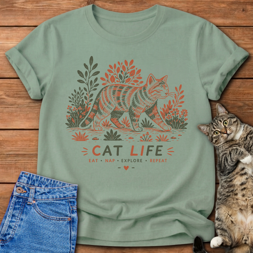 Vintage Cat Life T-Shirt