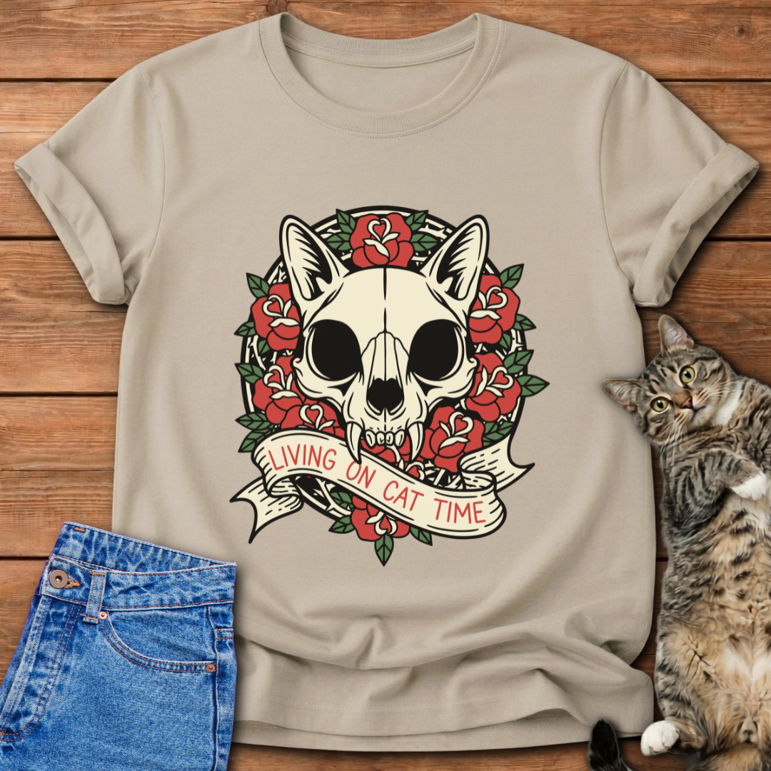 Living On Cat Time T-Shirt