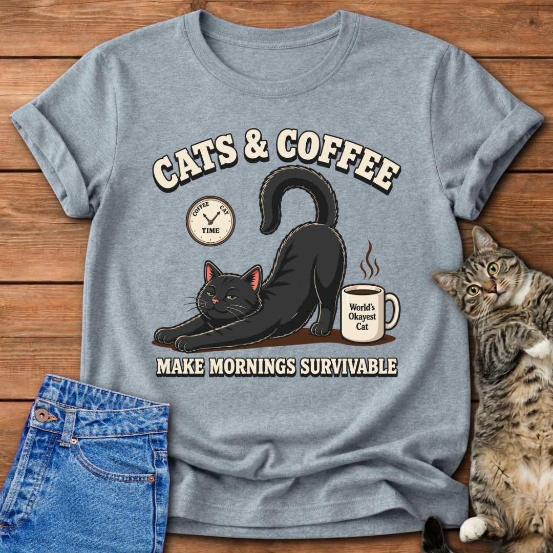 Cats & Coffee Time T-Shirt