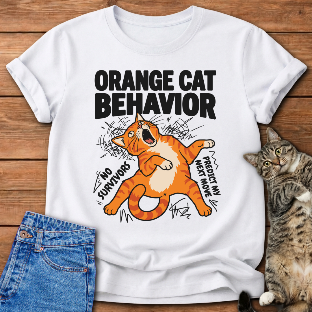 Orange Cat Behavior Chaos Mode T-Shirt