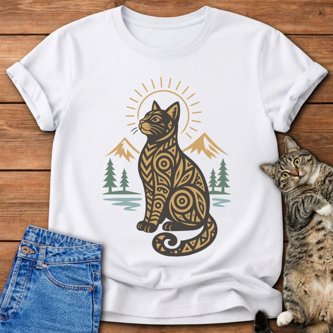 Tribal Cat T-Shirt