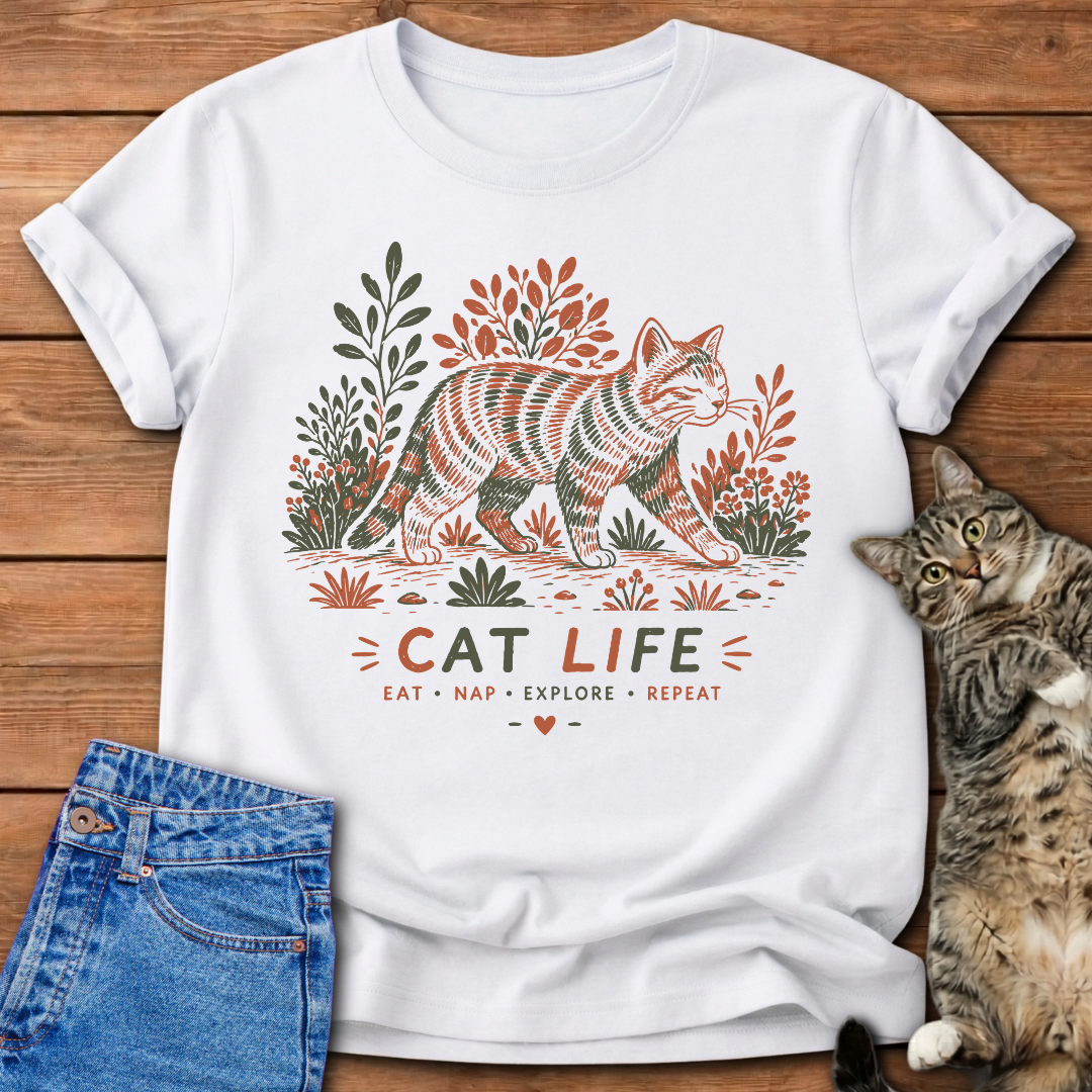 Vintage Cat Life T-Shirt